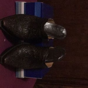 Tooled Leather mules/boot
